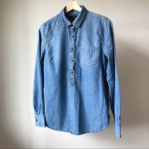 Jcrew women’s denim long sleeve button down shirt